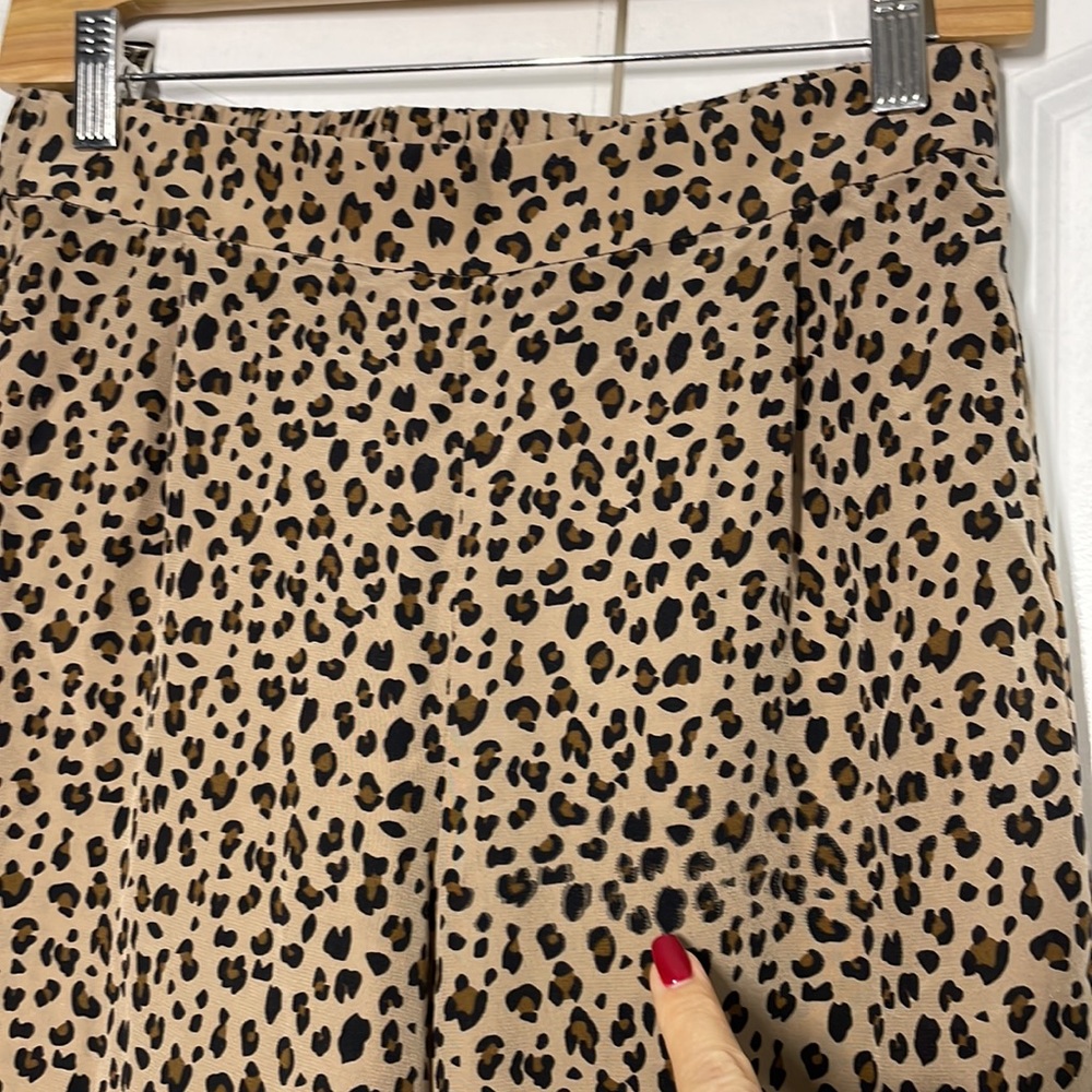 J. Crew Harvey 100% Silk Cropped Pull On Pants Leopard Print Pants size 0 - Picture 10 of 14